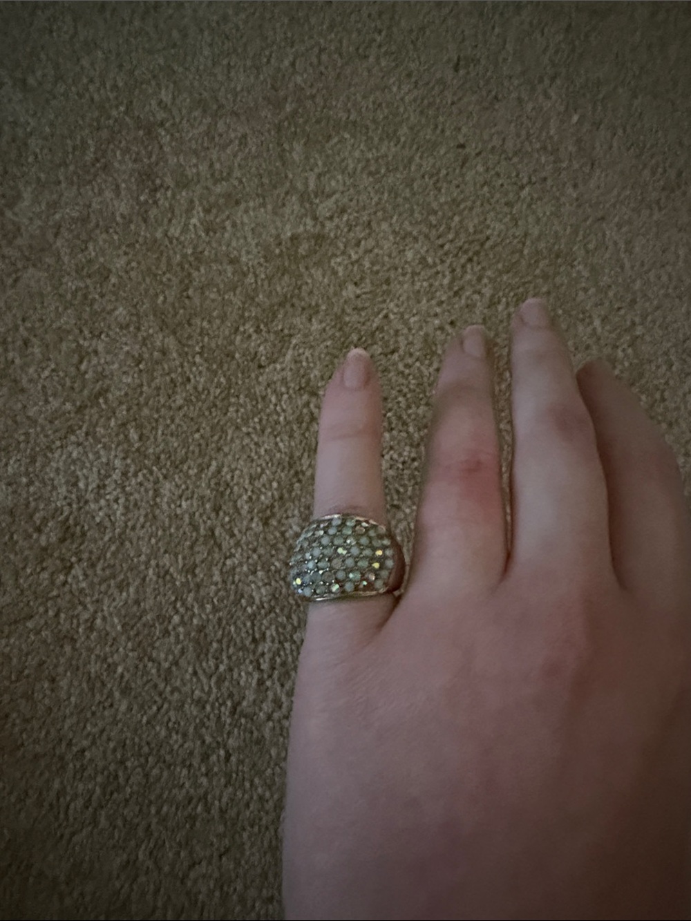 Francesca's Collections Gold-Tone Crystal Dome Ring